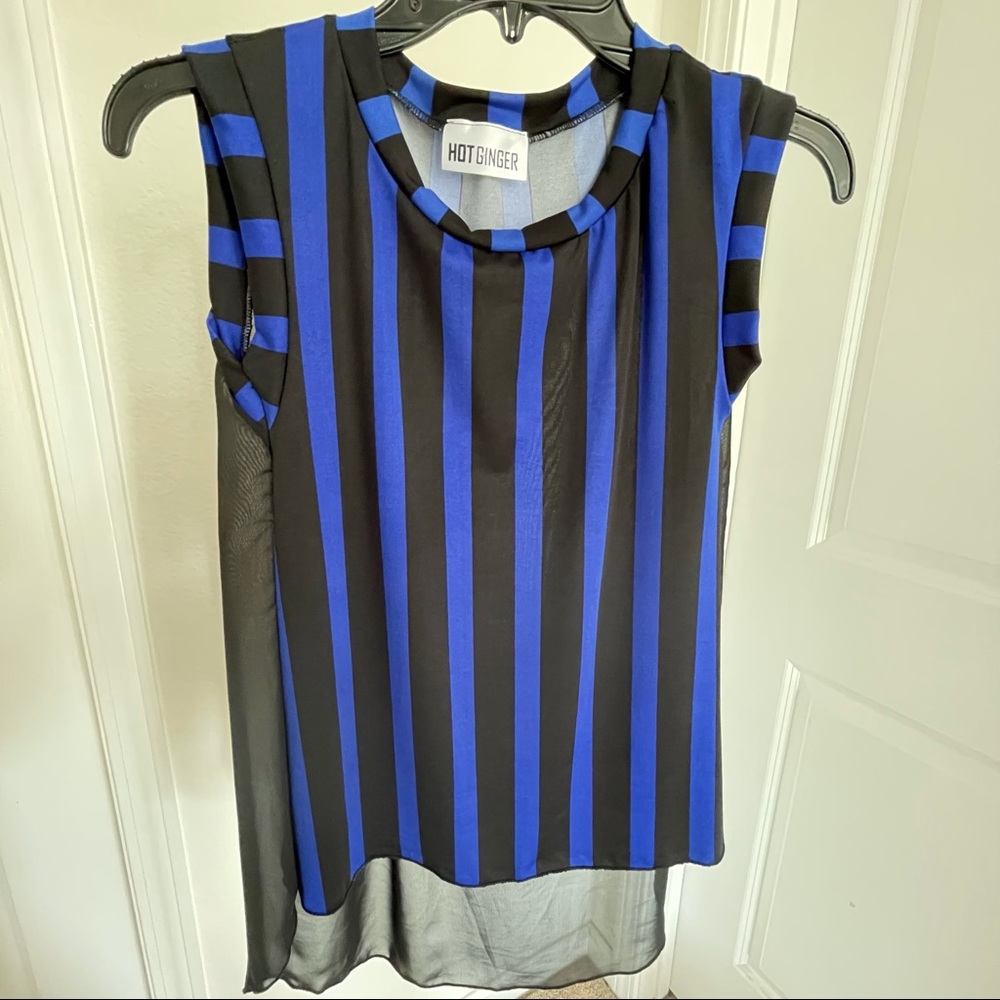 Black & Blue Stripped Top
